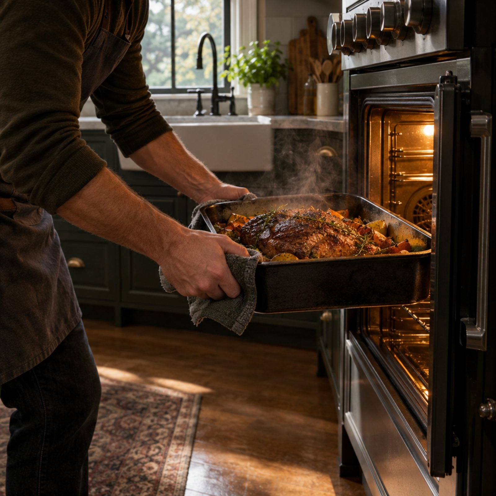 A Side-Opening Oven Door Keeps Heavy Pans Closer to You
