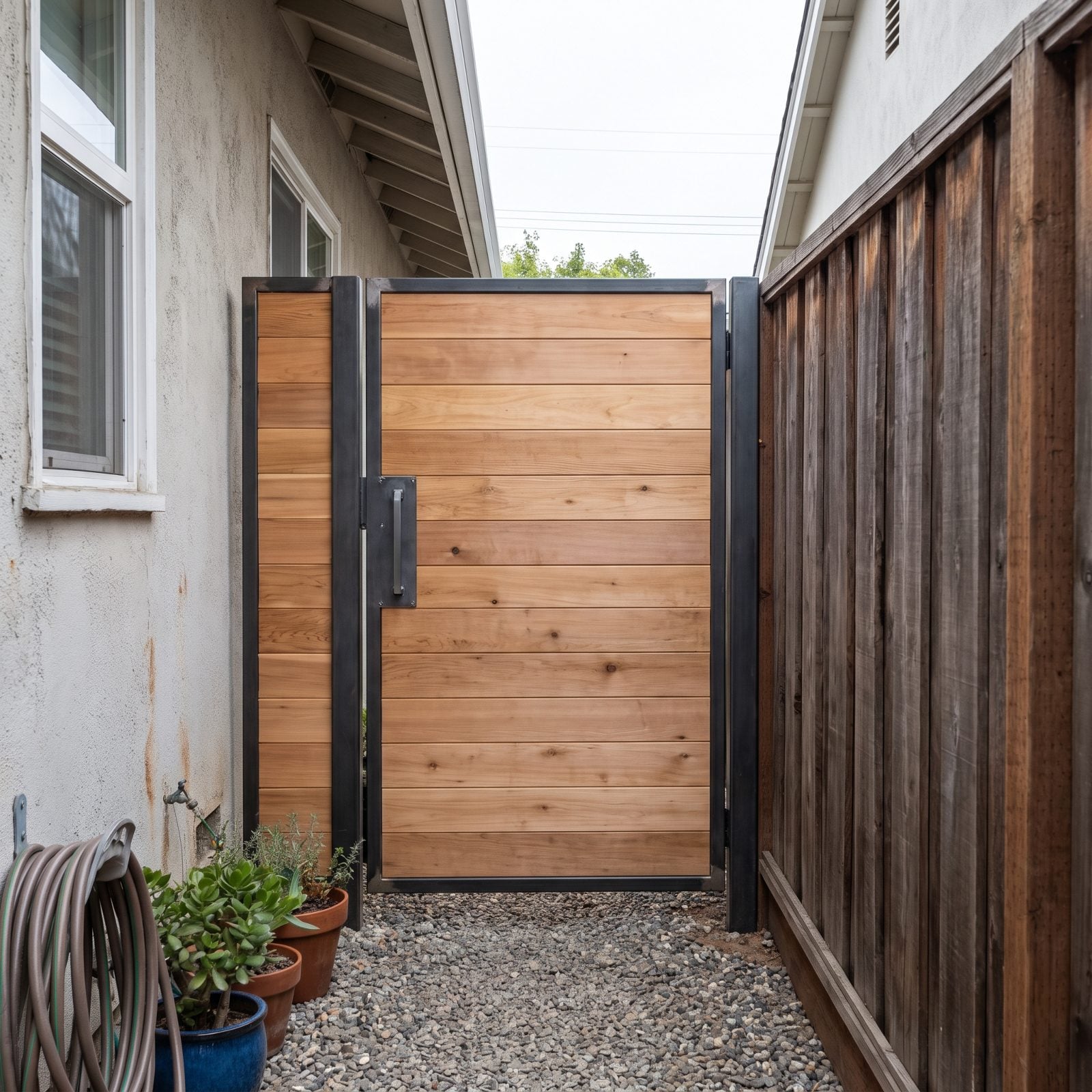 A Side-Yard Privacy Gate With Solid Infill