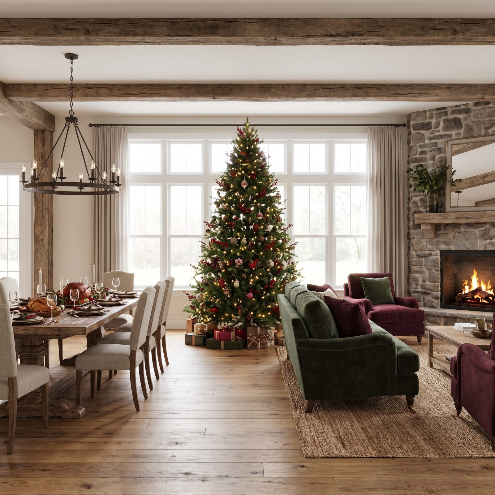 Sited Near the Dining Table as a Shared Holiday Focal Point