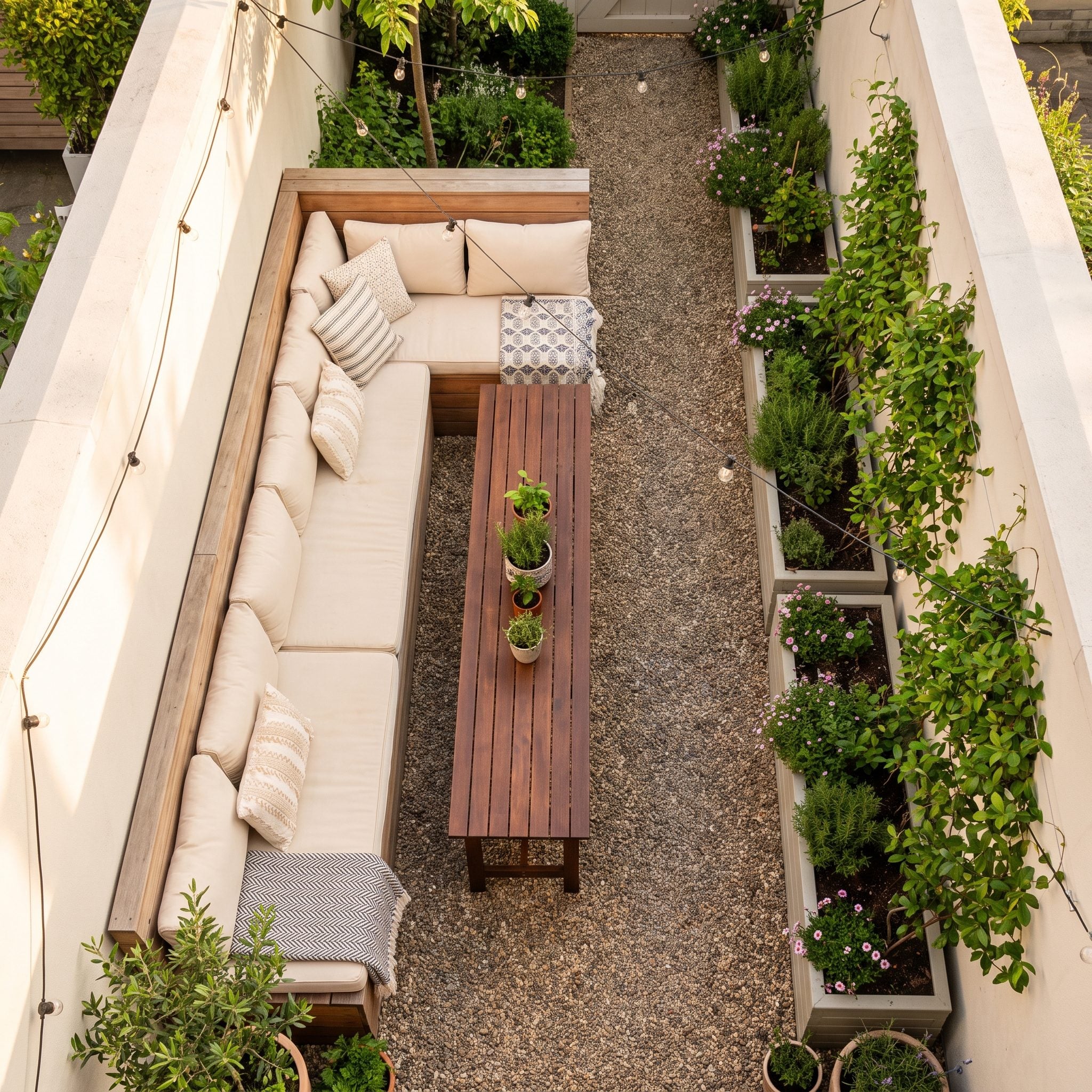 The Skinny Backyard That Became a Banquette Room