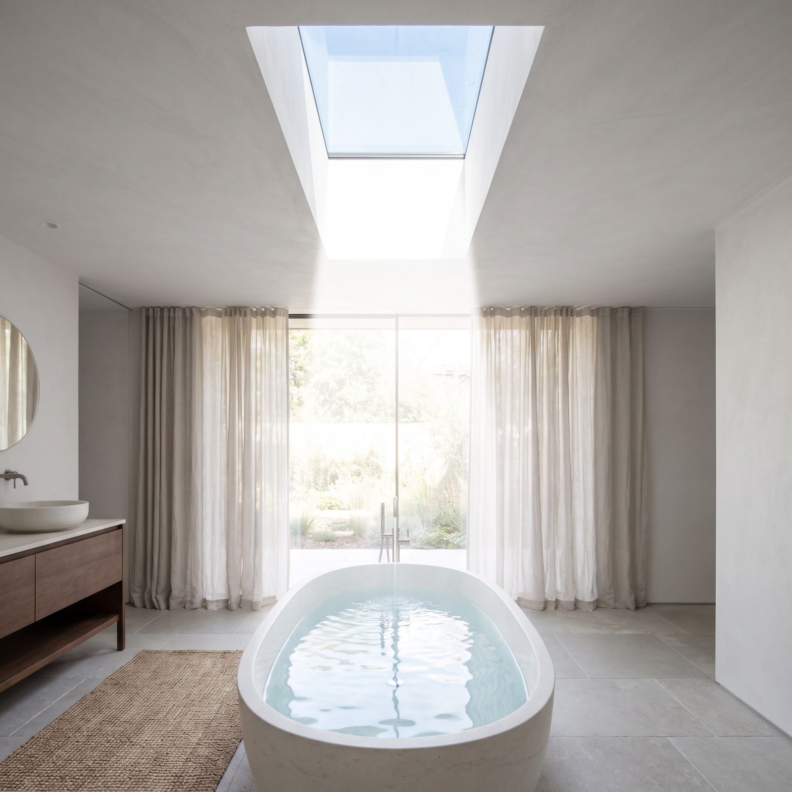 A Skylight Above the Bathing Area