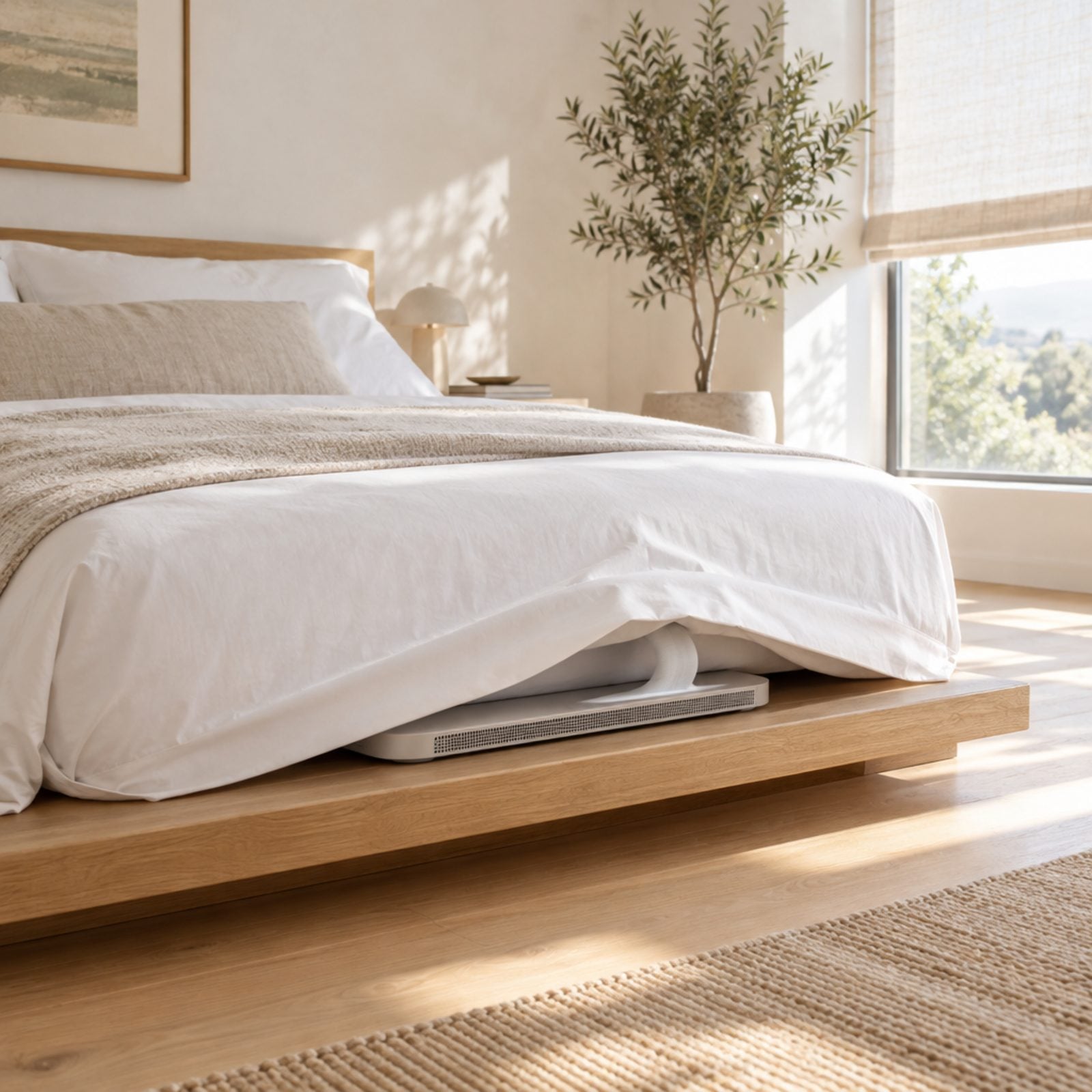 Slide an Under-Sheet Bed Fan Underneath for Cooling That Nobody Sees