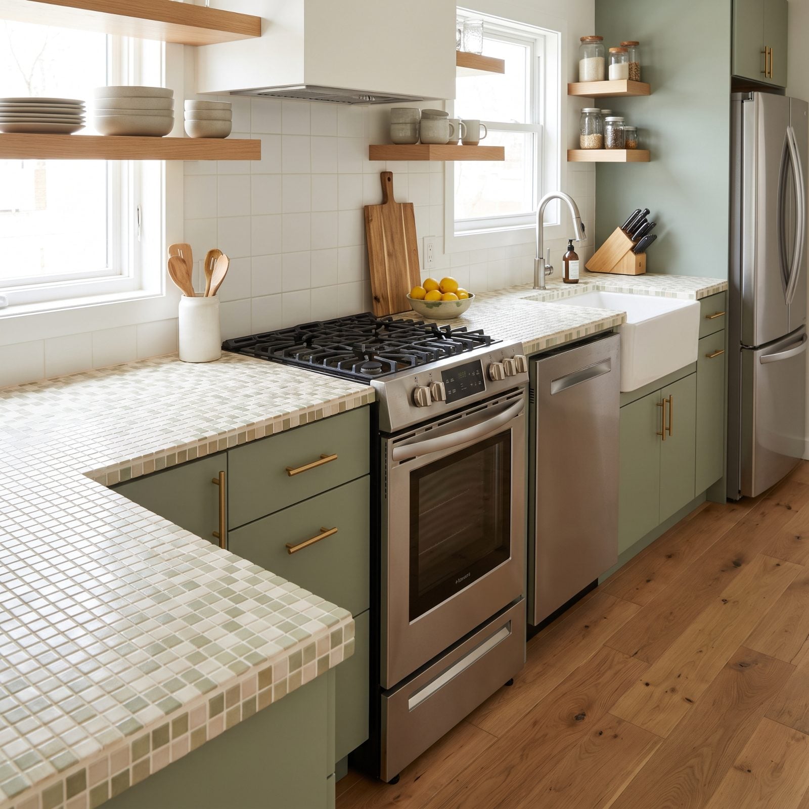 Small Mosaic-Tile Countertops Back From the Dead