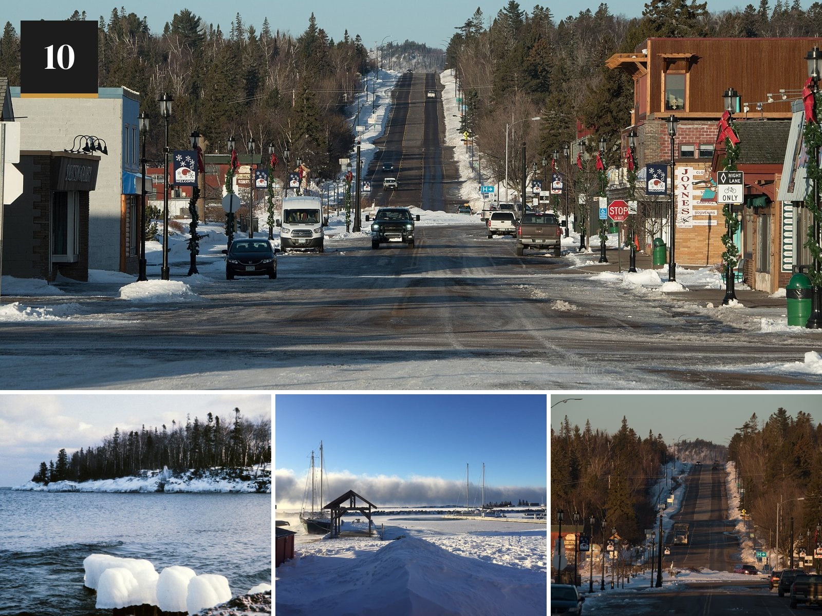 Grand Marais, Minnesota in the snow