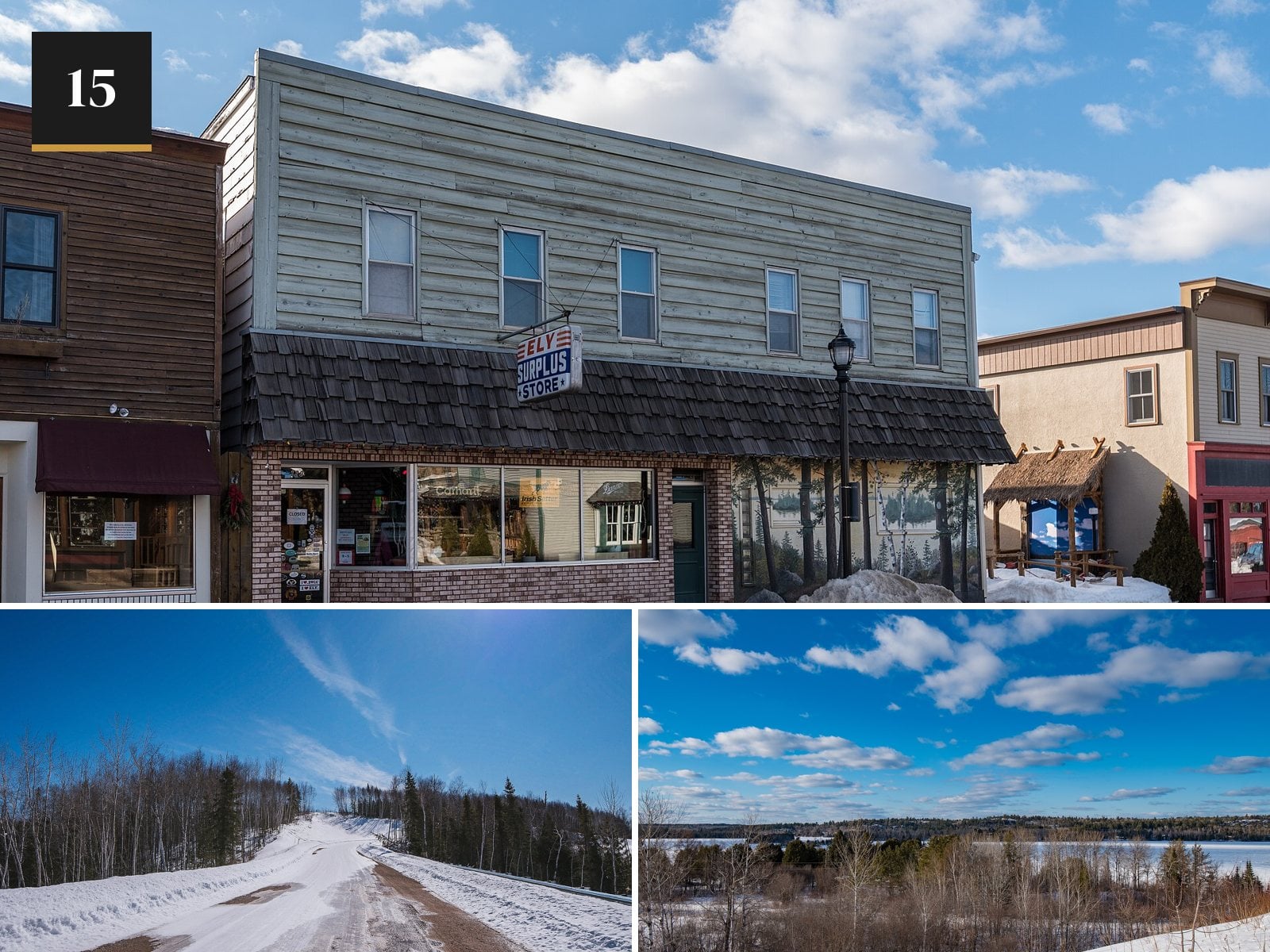 Ely, Minnesota in the snow