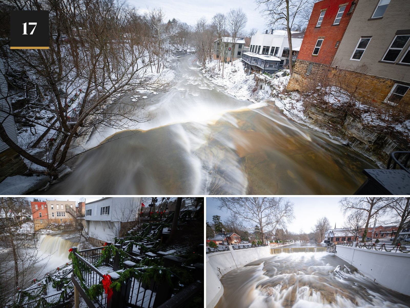 Chagrin Falls, Ohio in the snow