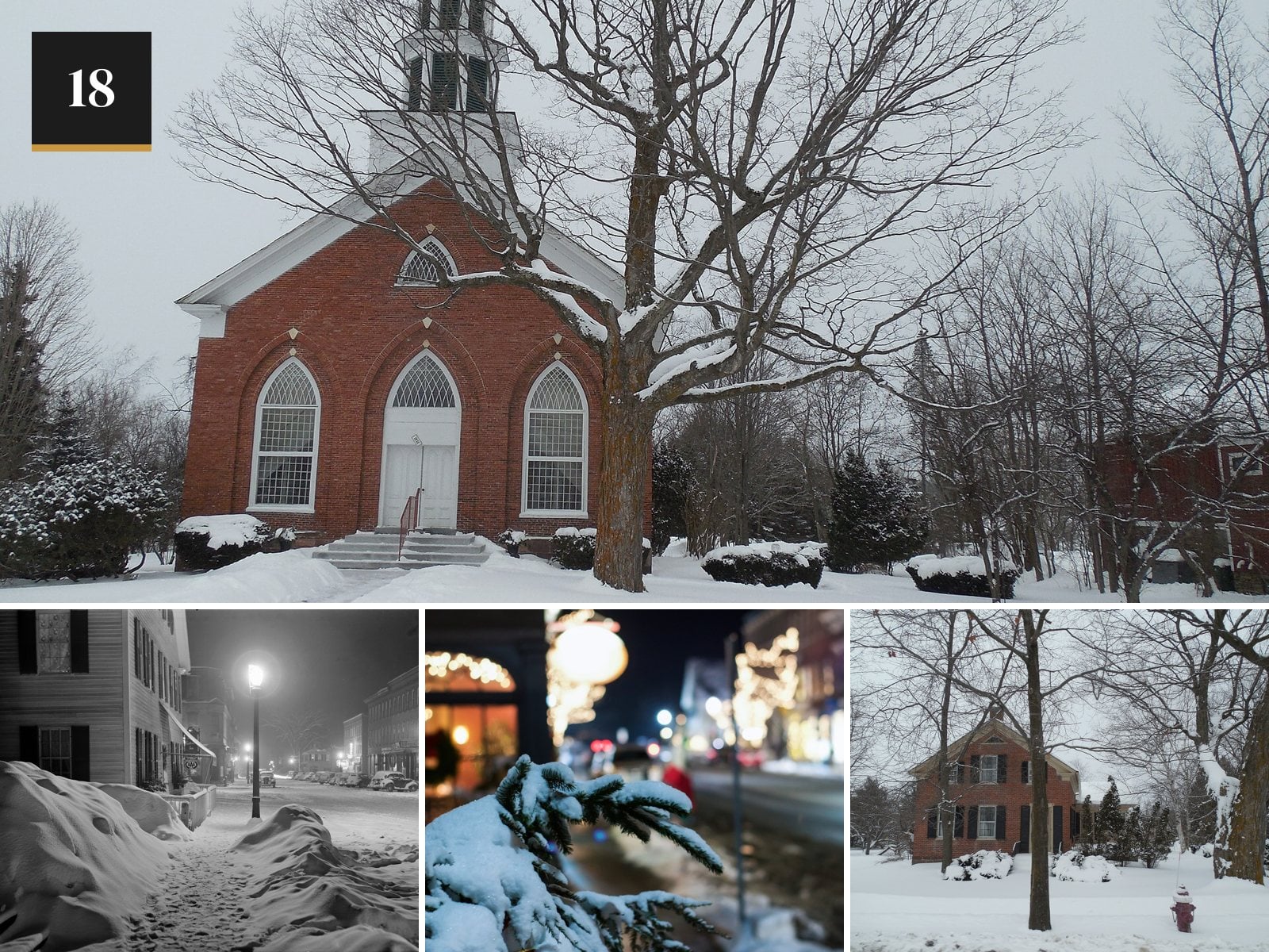 Woodstock, Vermont in the snow
