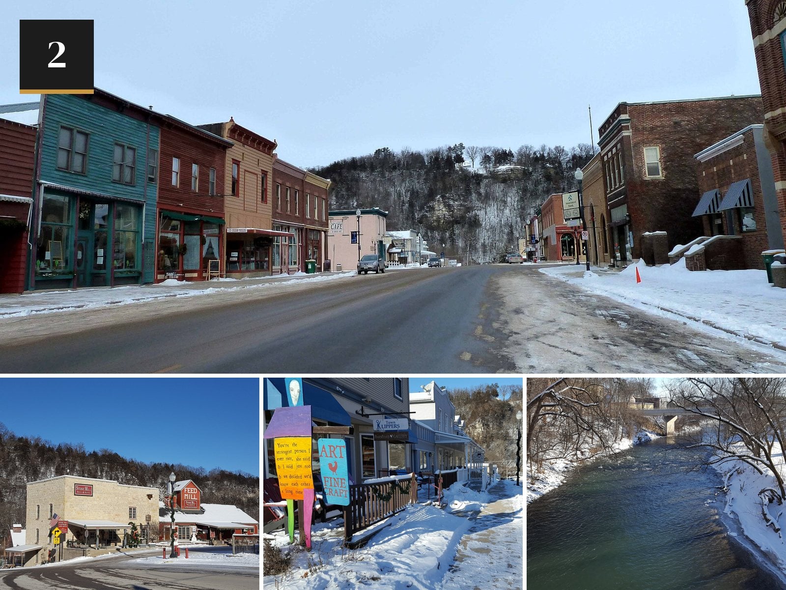 Lanesboro, Minnesota in the snow