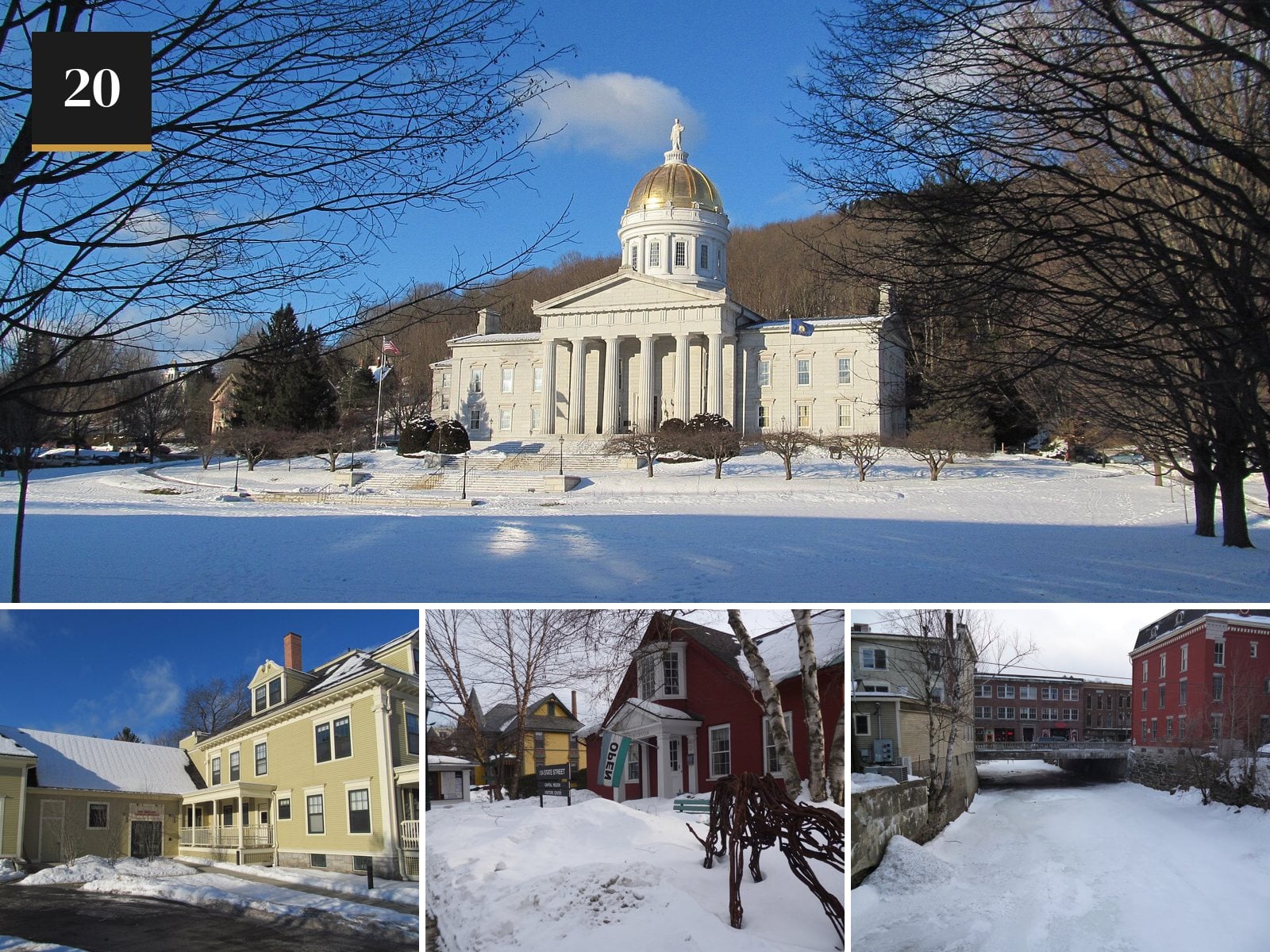 Montpelier, Vermont in the snow