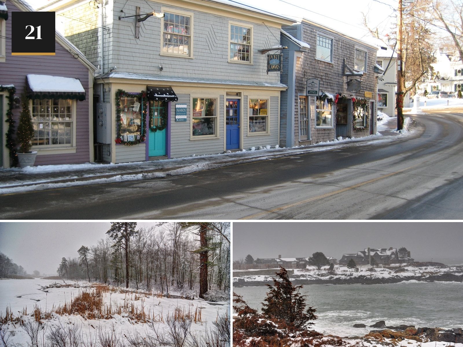 Kennebunkport, Maine in the snow