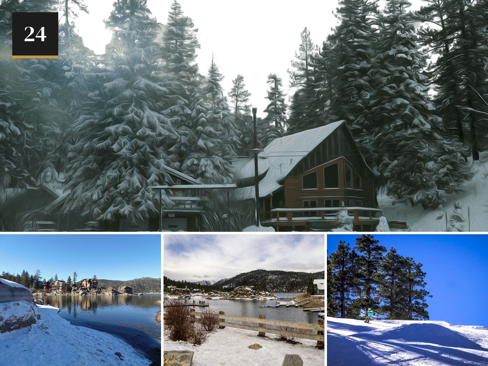 Big Bear Lake, California in the snow