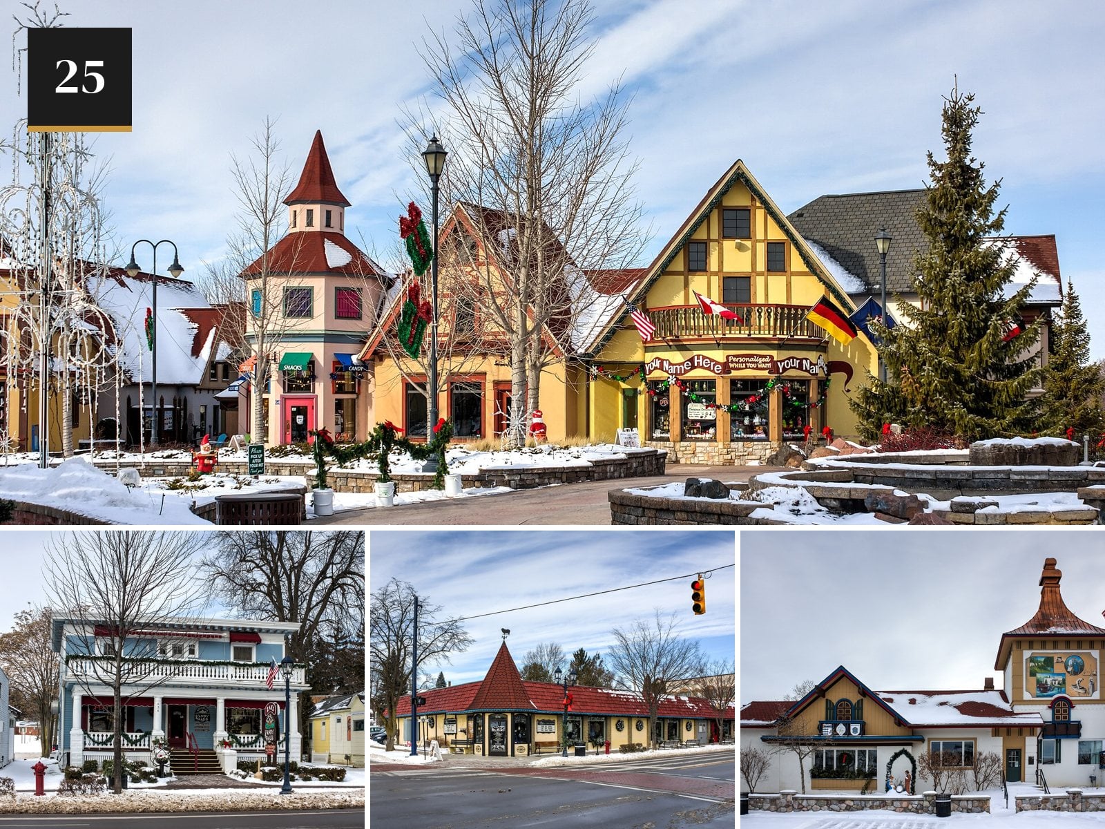 Frankenmuth, Michigan in the snow