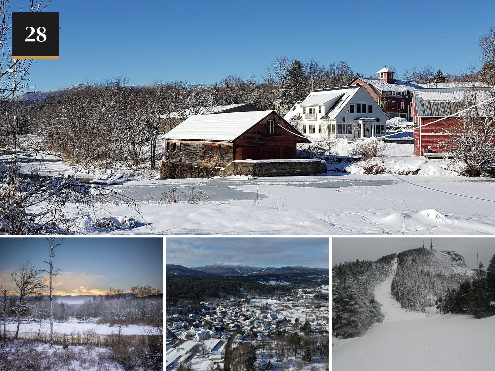 Stowe, Vermont in the snow