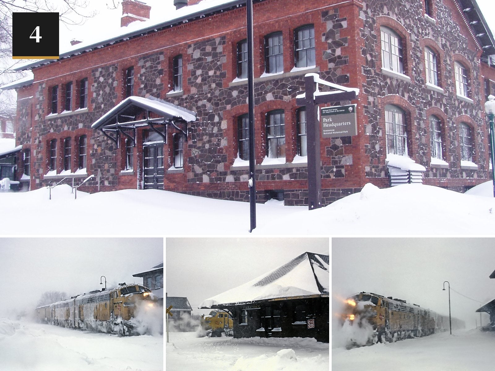 Calumet, Michigan in the snow