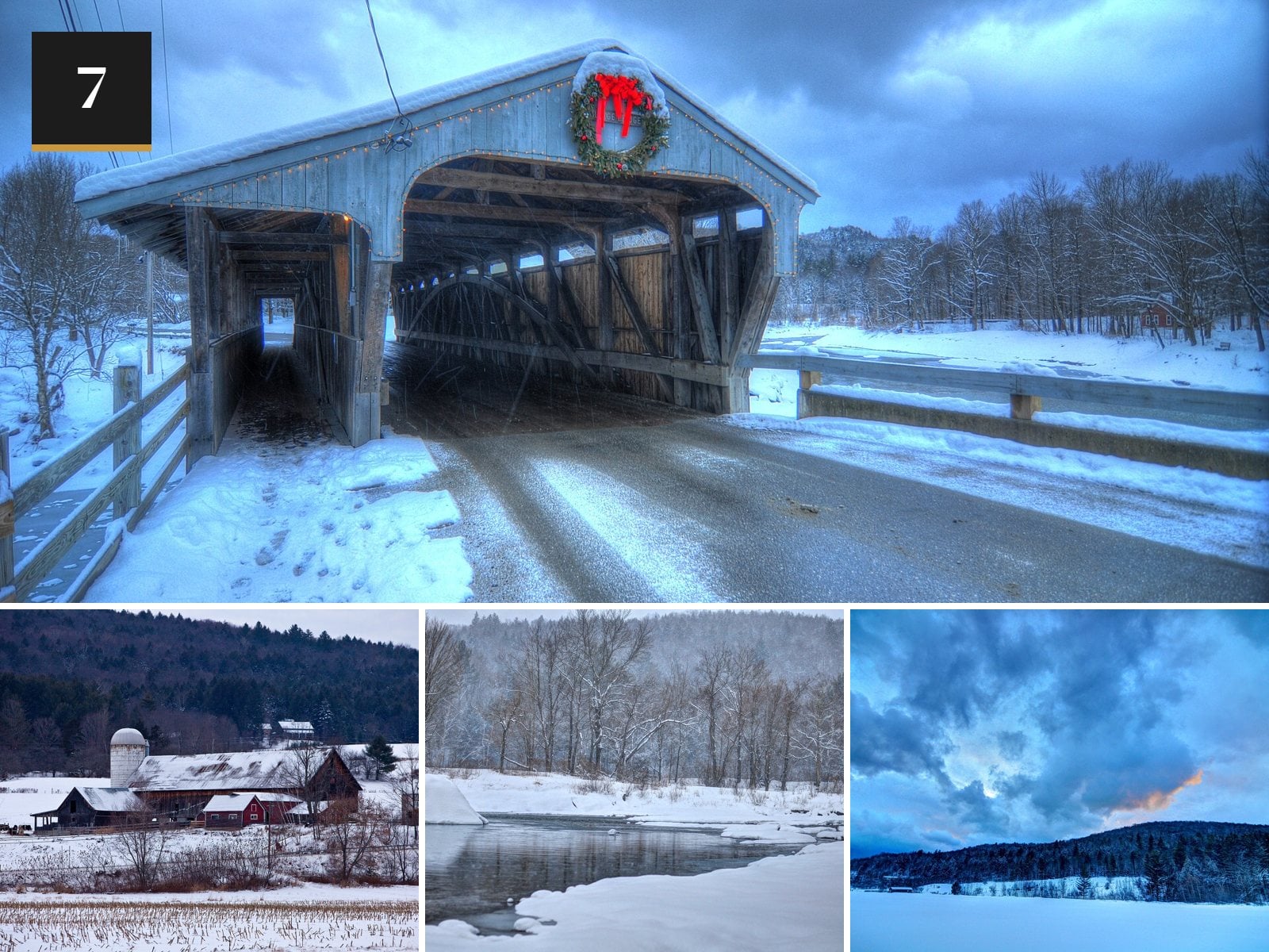 Waitsfield, Vermont in the snow