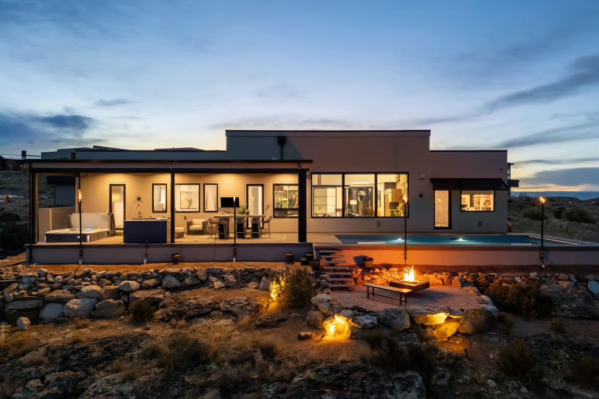 Fire Pit, Infinity Pool, and a Covered Patio Lit Like It's Always Golden Hour