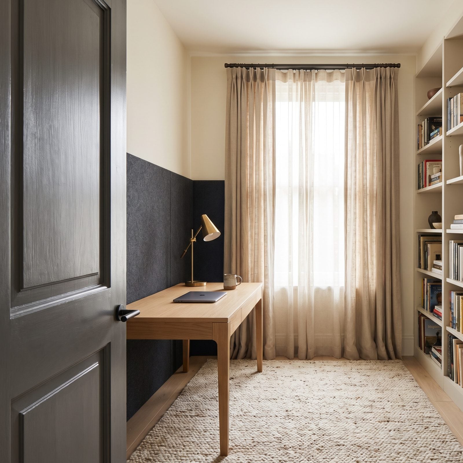 A Soundproofed Home Office Behind a Solid-Core Door