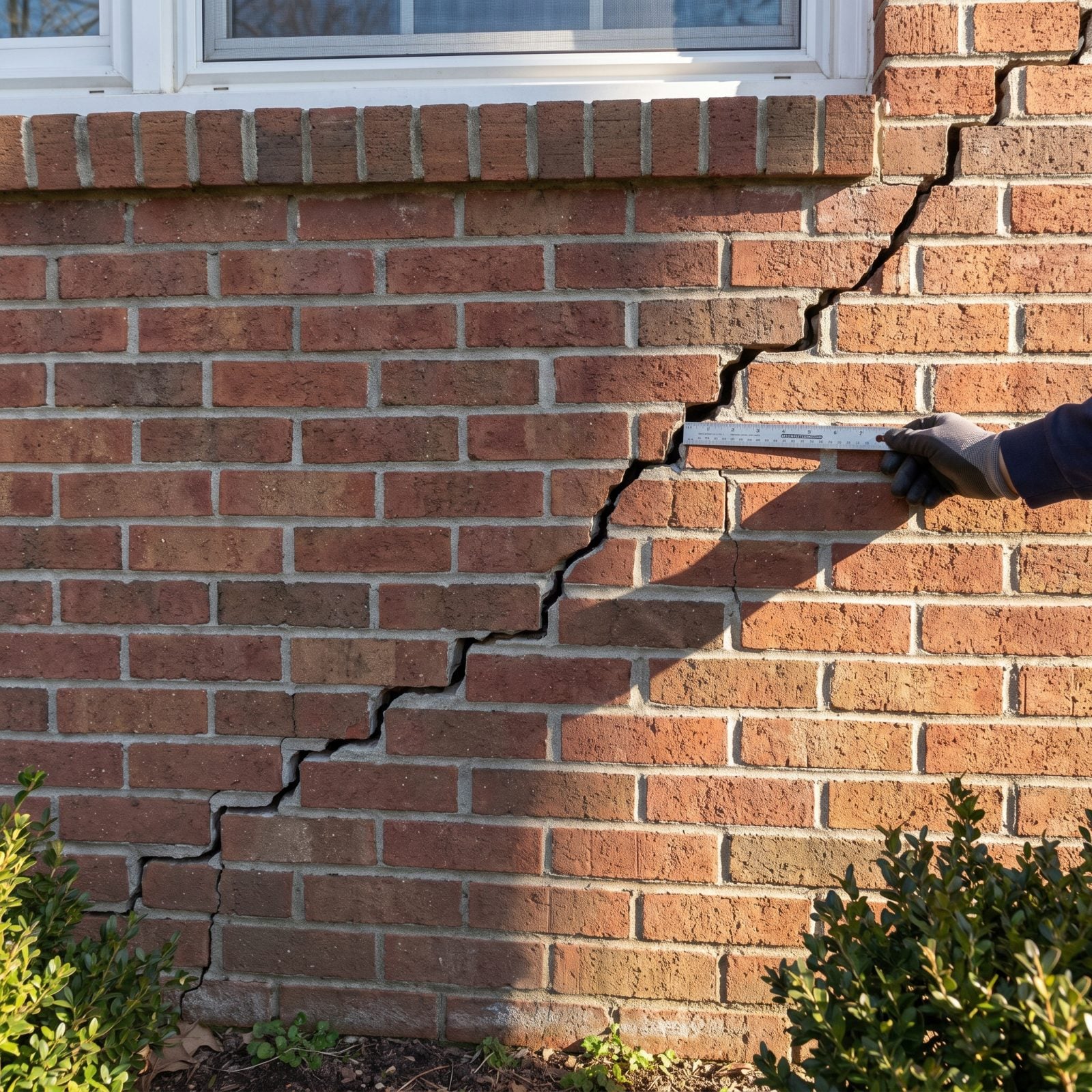 Stair-Step Cracks Running Through Masonry Joints