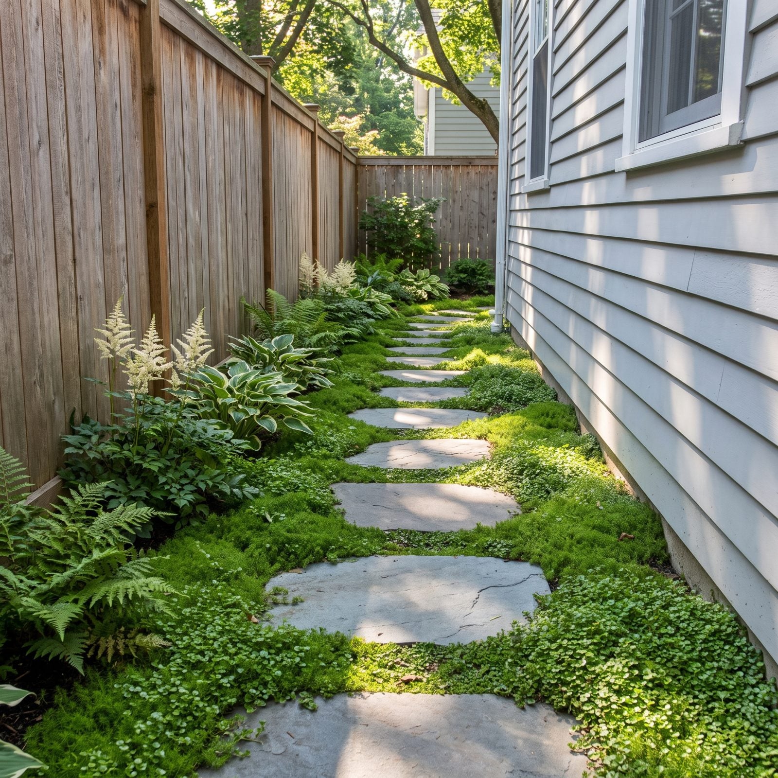 Stepping-Stone Path Through Ground Cover