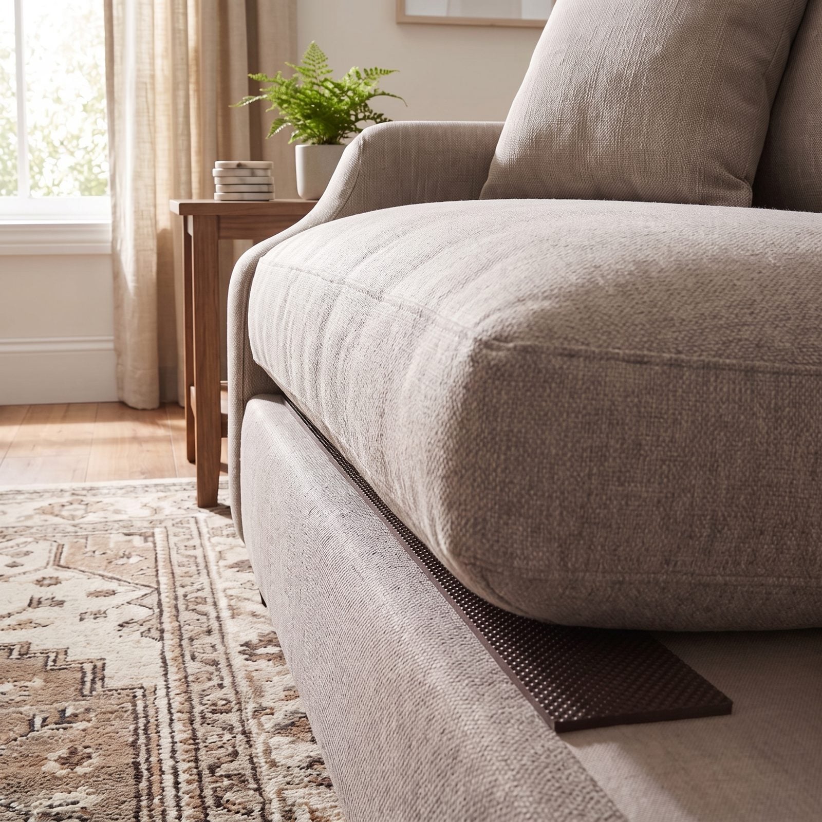 Stop Sliding Sofa Cushions With a Strip of Rug Gripper