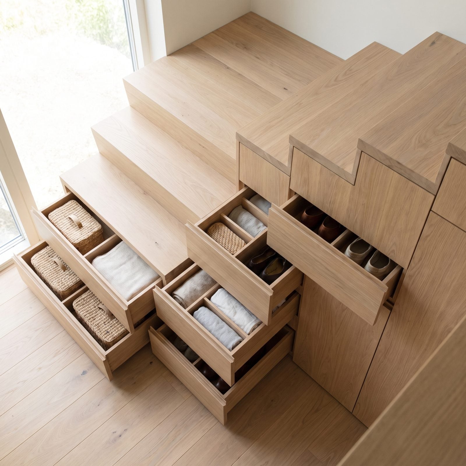 Storage Built Beneath the Stairs