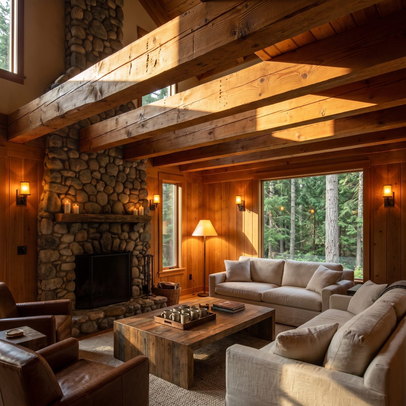 Structural Timber Ceiling Beams, Exposed and Honored
