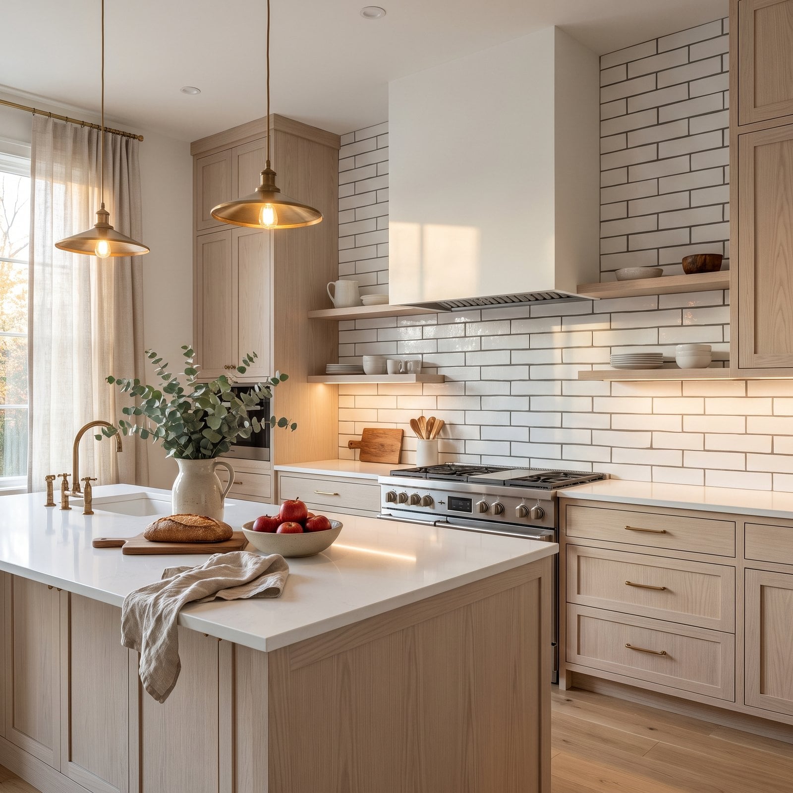 Subway Tile Set With Wide, Uneven Grout Joints