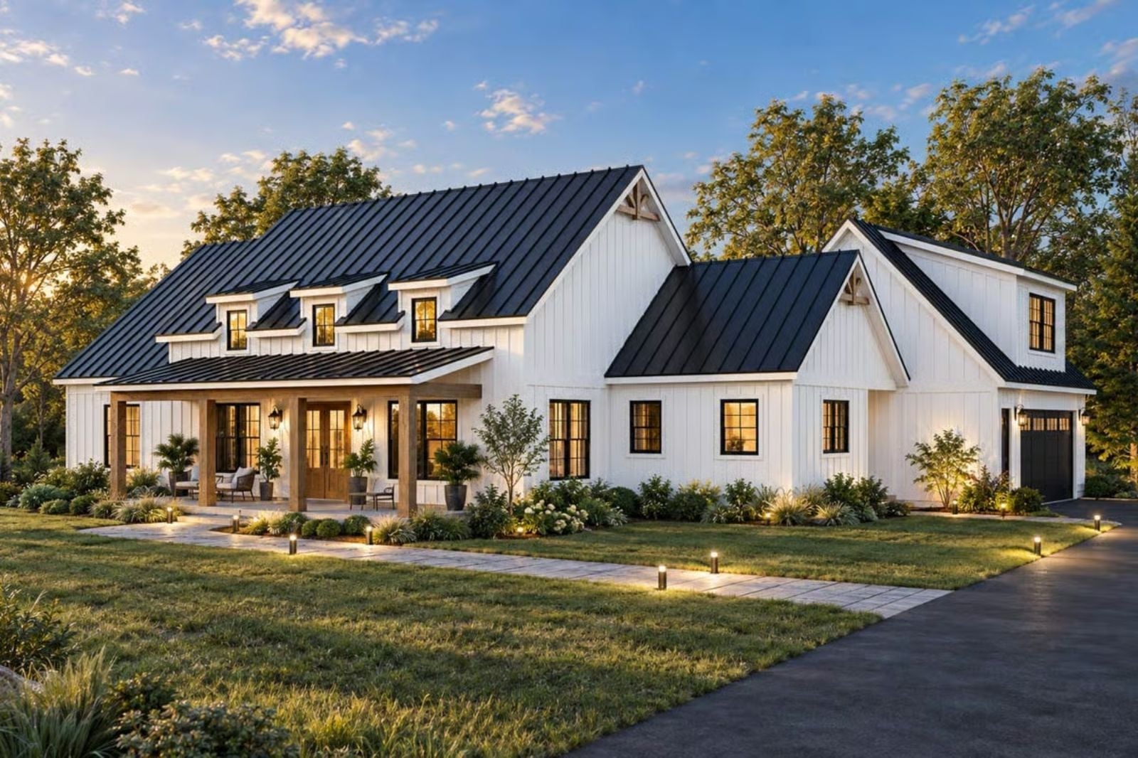 Sundown Batten 3-Bedroom Modern Farmhouse with Vaulted Great Room Designed for Families Who Always End Up Hosting Holidays (Floor Plan)