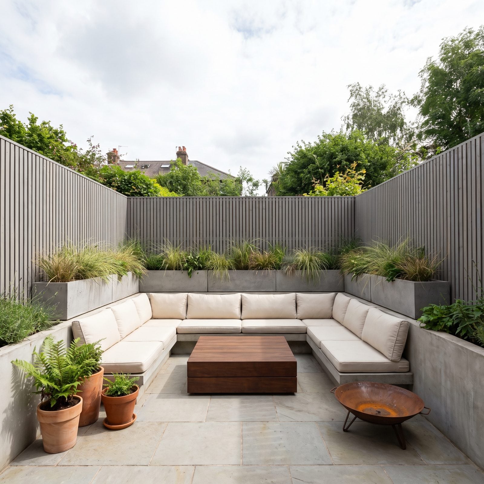 A Sunken Patio That Drops You Below the Sightlines