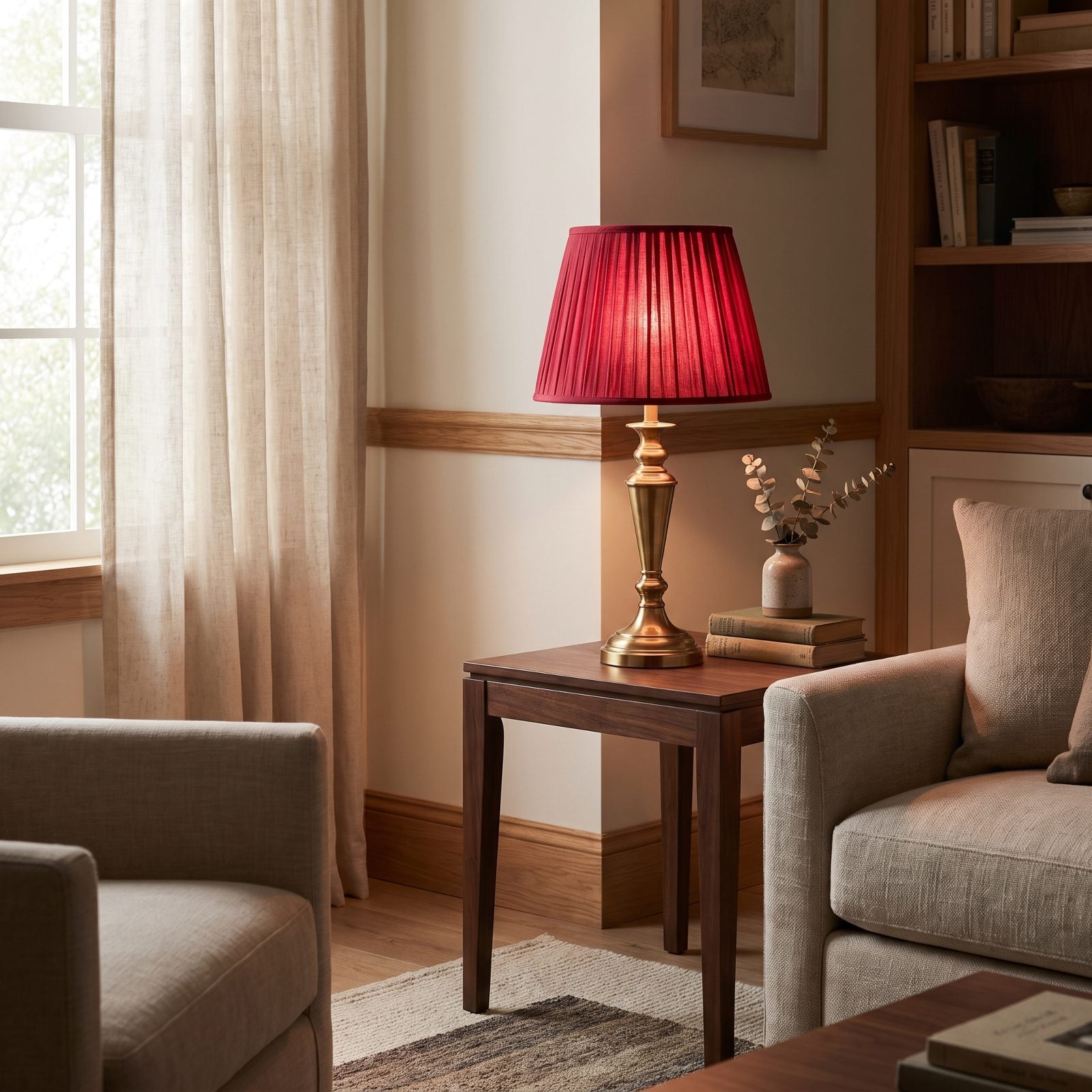 Swap One Lampshade for a Pleated Red One