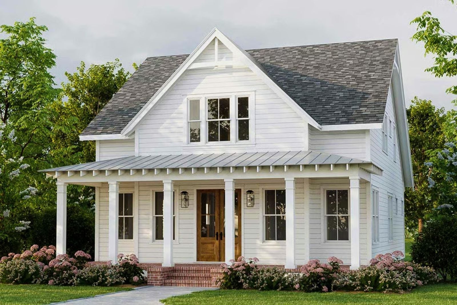 Sweetbriar 4-Bedroom New American Farmhouse with Front Porch Designed for Homeowners Who Believe in Front Porches and Friendly Neighbors (Floor Plan)