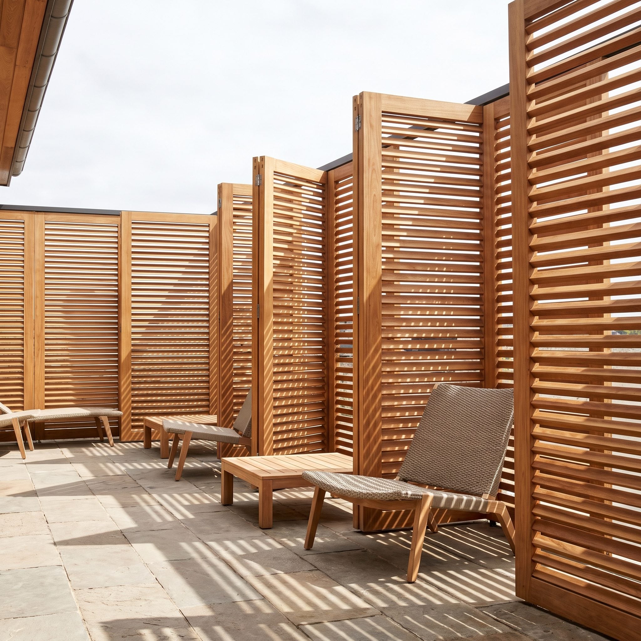 The Terrace Wrapped in Sliding Privacy Screens