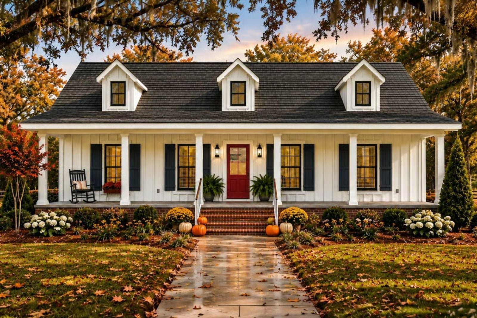 The Abernathy Oaks 3-Bedroom Modern Farmhouse with Covered Porch Designed for Homeowners Who Believe in Front Porches and Friendly Neighbors (Floor Plan)
