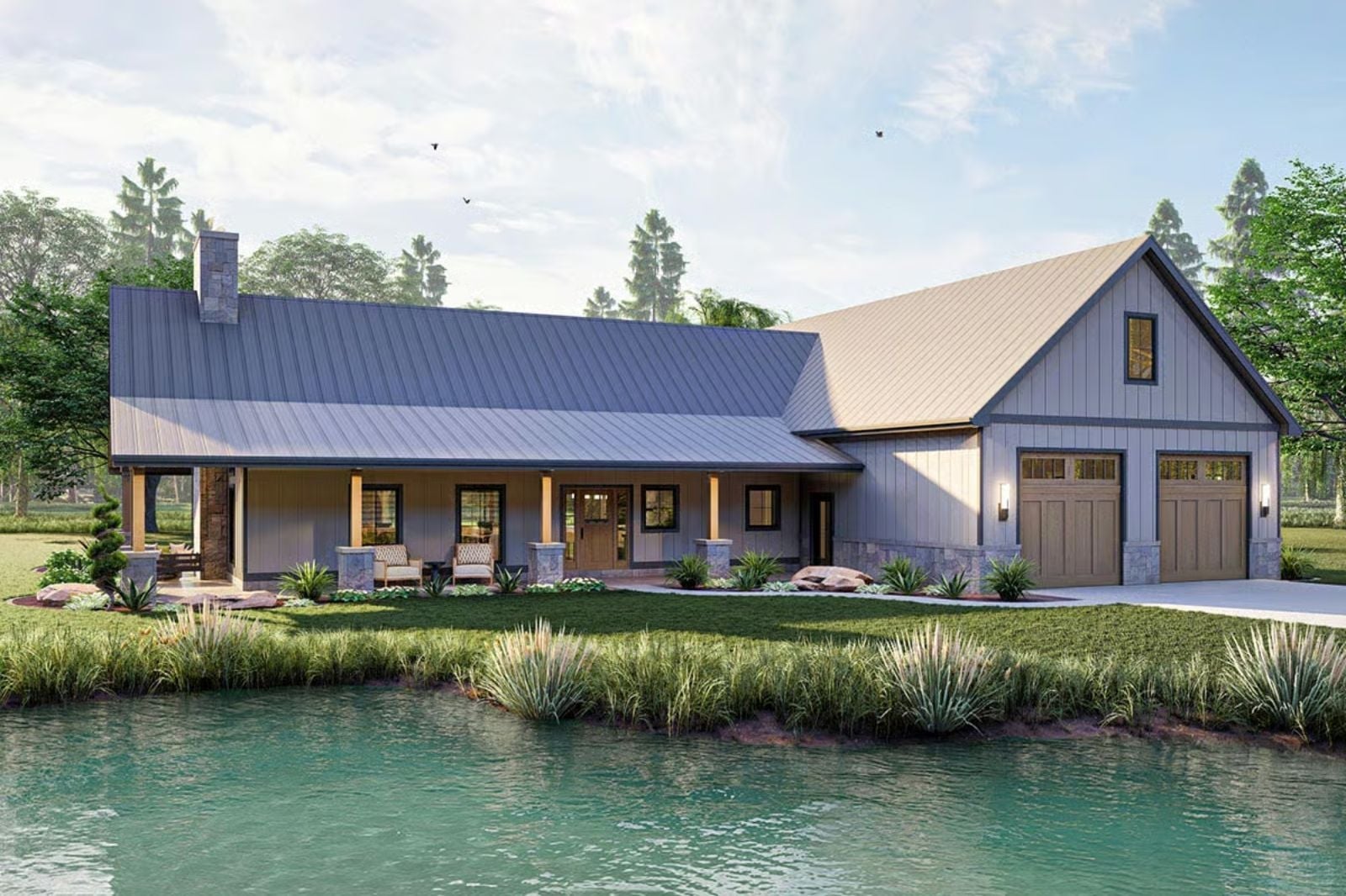 The Calloway Creek 3-Bedroom Barndominium with Wraparound Porch Designed for Couples Who Treat Mornings on the Porch as Sacred (Floor Plan)