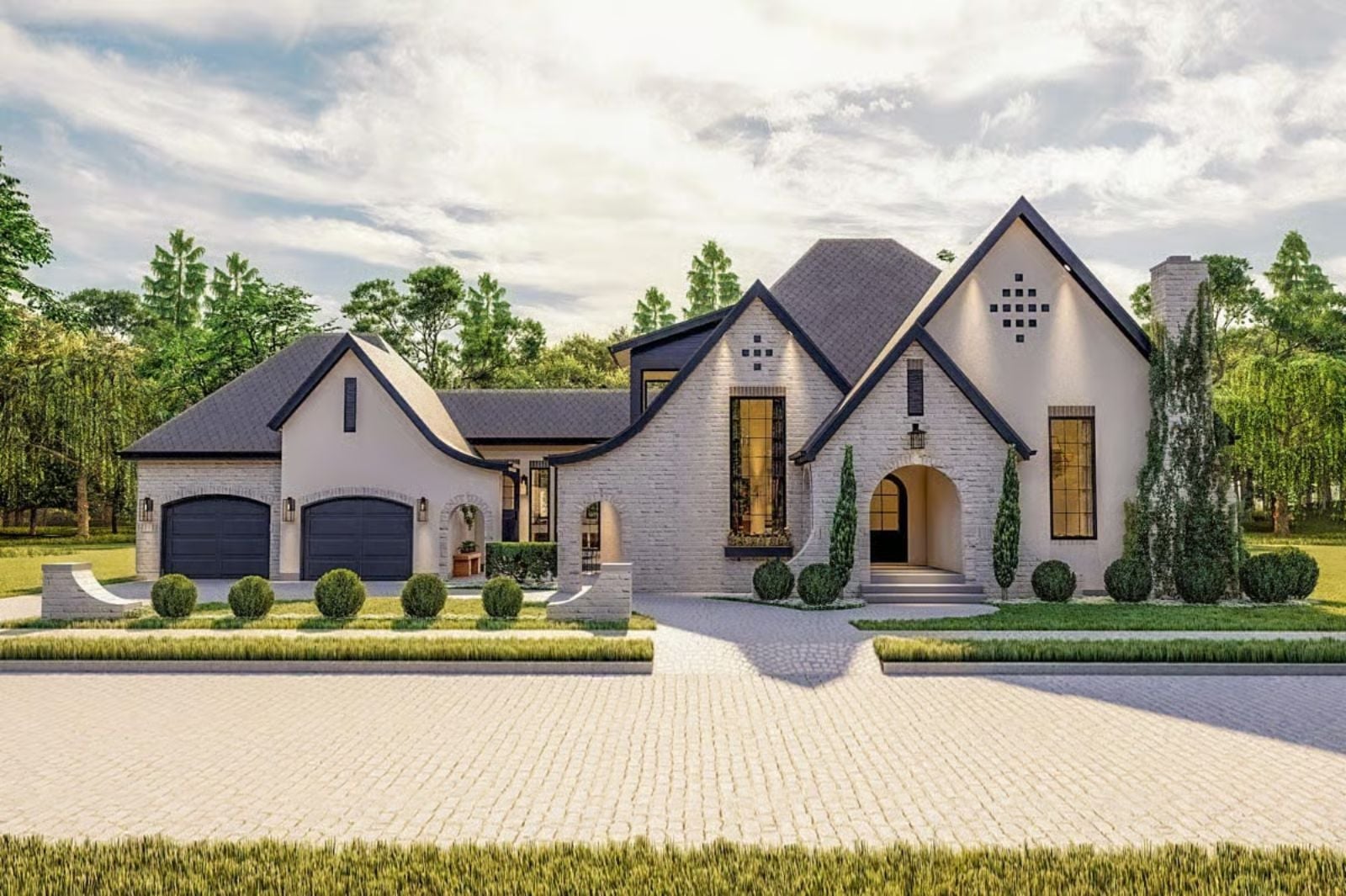 The Chantilly Manor 3-Bedroom Modern Cottage with Courtyard Designed for Homeowners Who Care What the Neighbors Think (Even If They Won't Admit It) (Floor Plan)