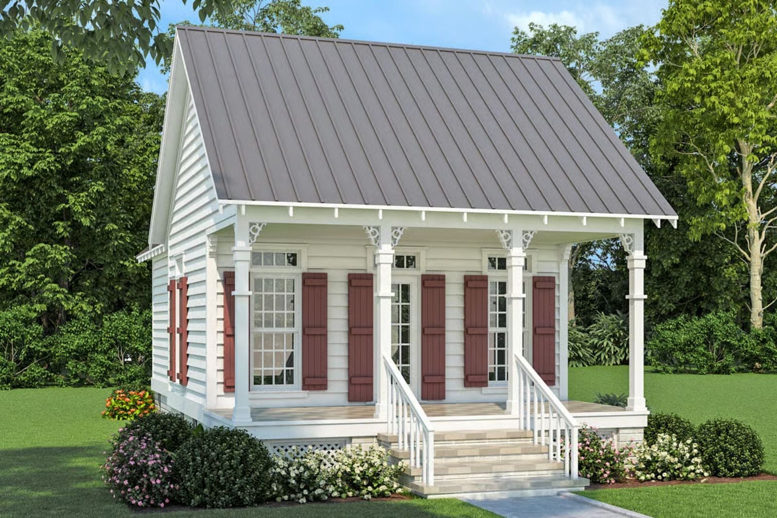 The Evangelina 1-Bedroom New Orleans-Style with Front Porch Designed for Couples Who Love a Quiet Morning Coffee More Than Anything (Floor Plan)