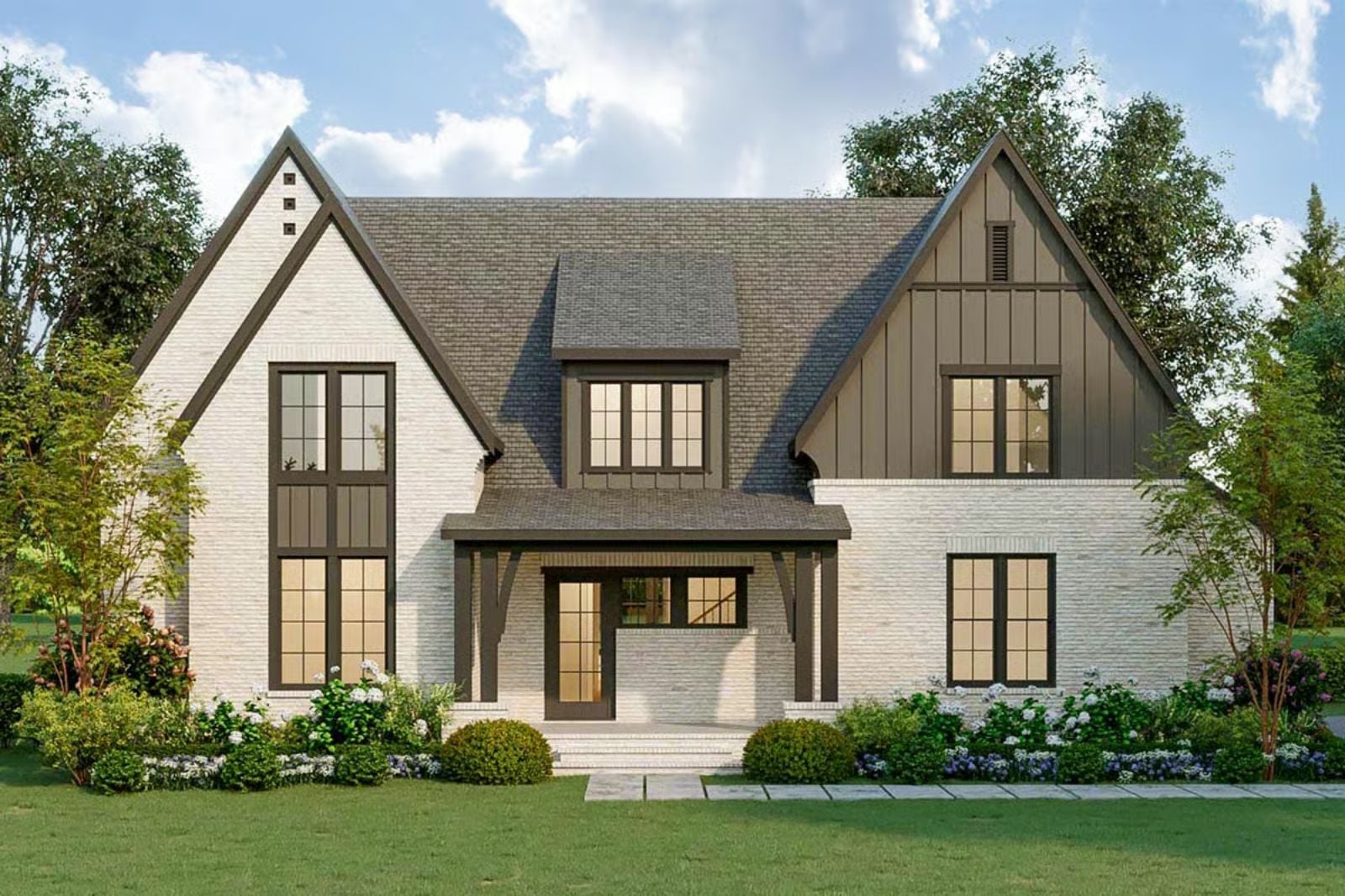 The Hawksley 4-Bedroom Modern Tudor with Main-Floor Primary Designed for Families with Teenagers Who Need Their Own Wing (Floor Plan)