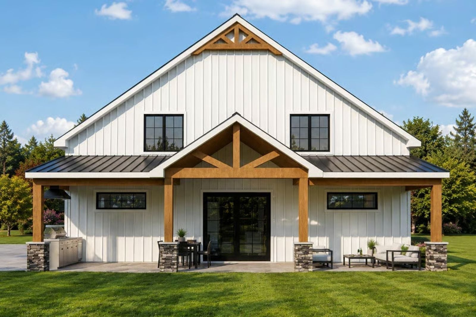The Nash 3-Bedroom Modern Barndominium with Outdoor Kitchen Designed for Families Who Refuse to Live in a Cookie-Cutter Subdivision (Floor Plan)