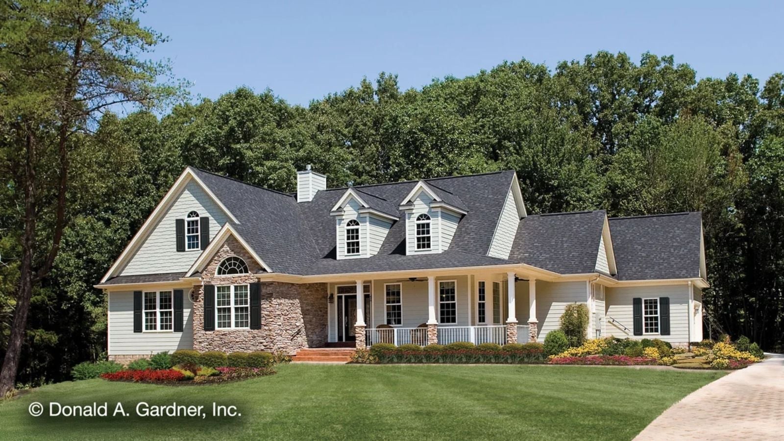 The Northwyke 3-Bedroom Country Ranch with L-Shaped Front Porch Designed for Homeowners Who Believe in Front Porches and Friendly Neighbors (Floor Plan)