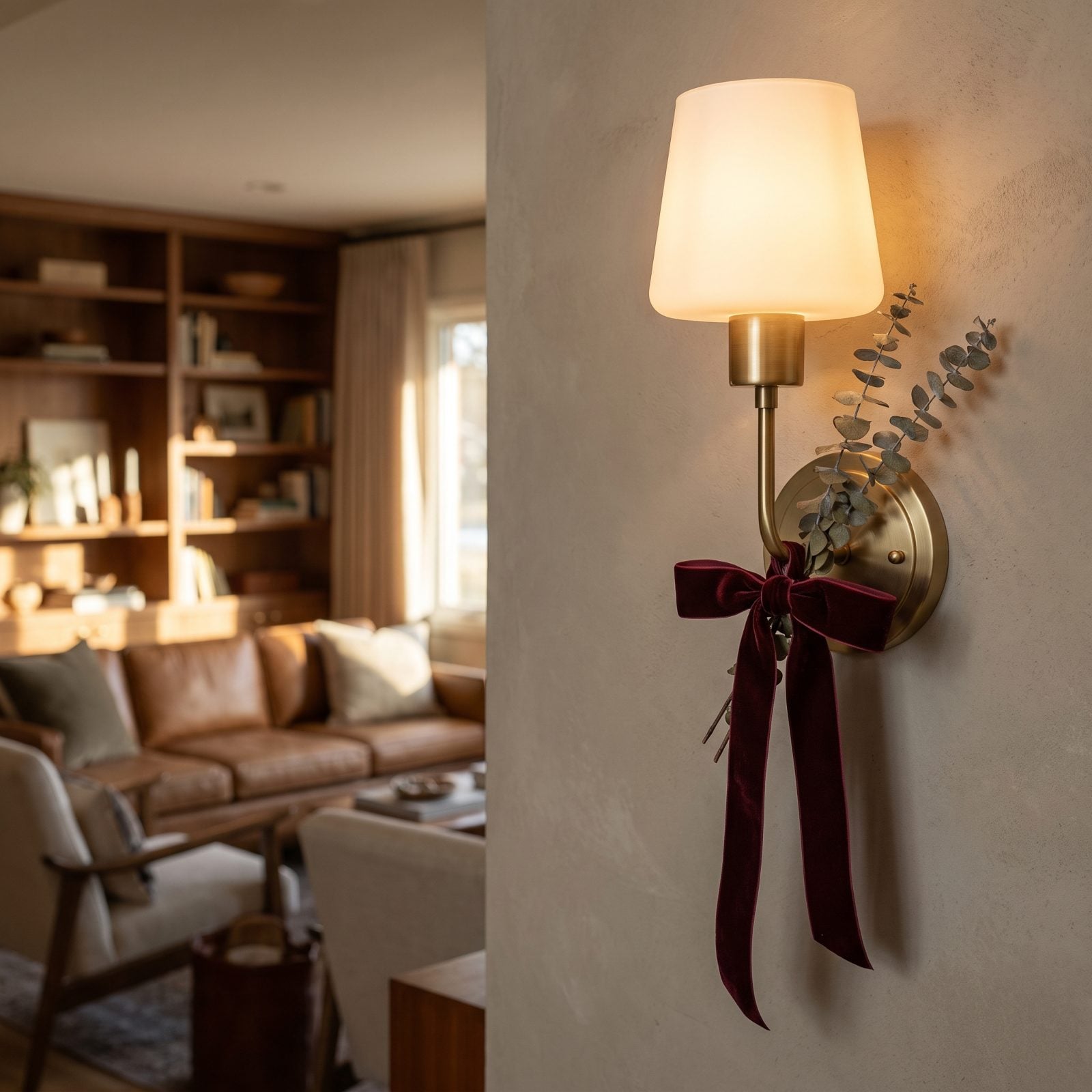 Tie Removable Bows to Plain Wall Sconces