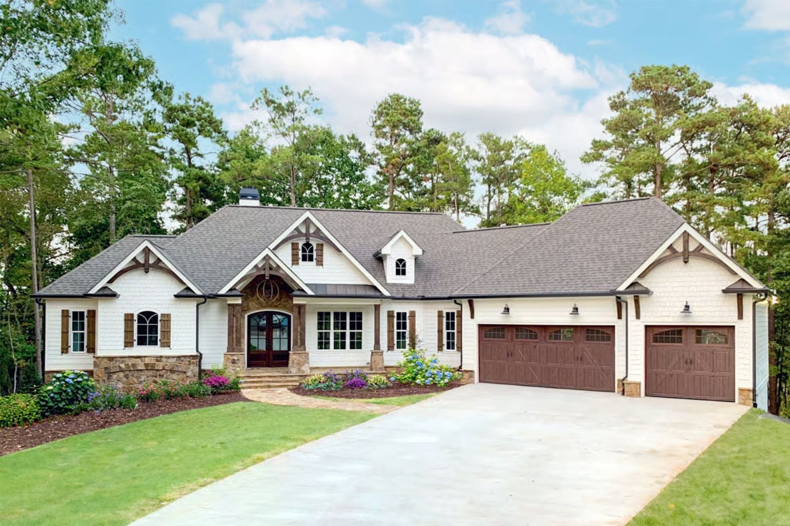 Timber Crescent 4-Bedroom Country Craftsman with Screened Porch Designed for Couples Who Love a Good Reason to Light the Fireplace (Floor Plan)