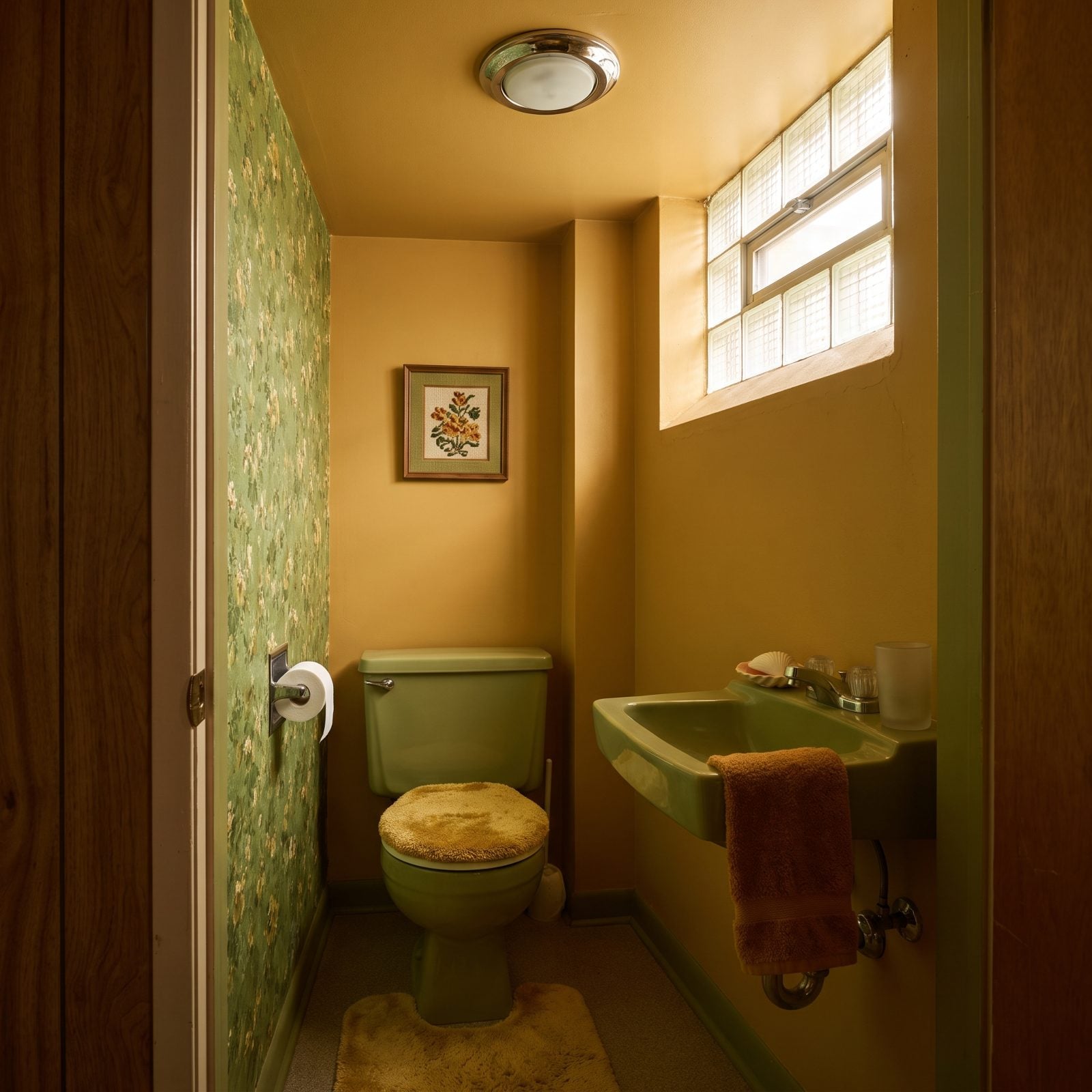The Tiny Basement Half Bath in a Fearless Period Color