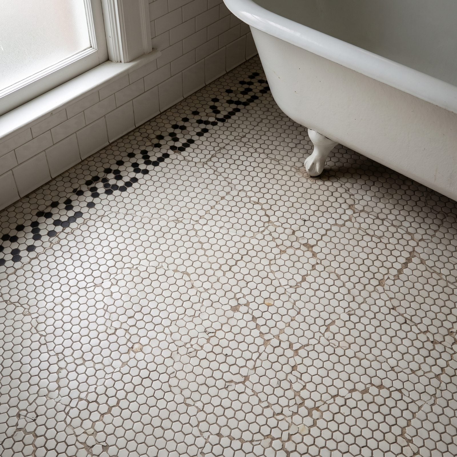 Tiny Hexagonal Bathroom Floor Tiles