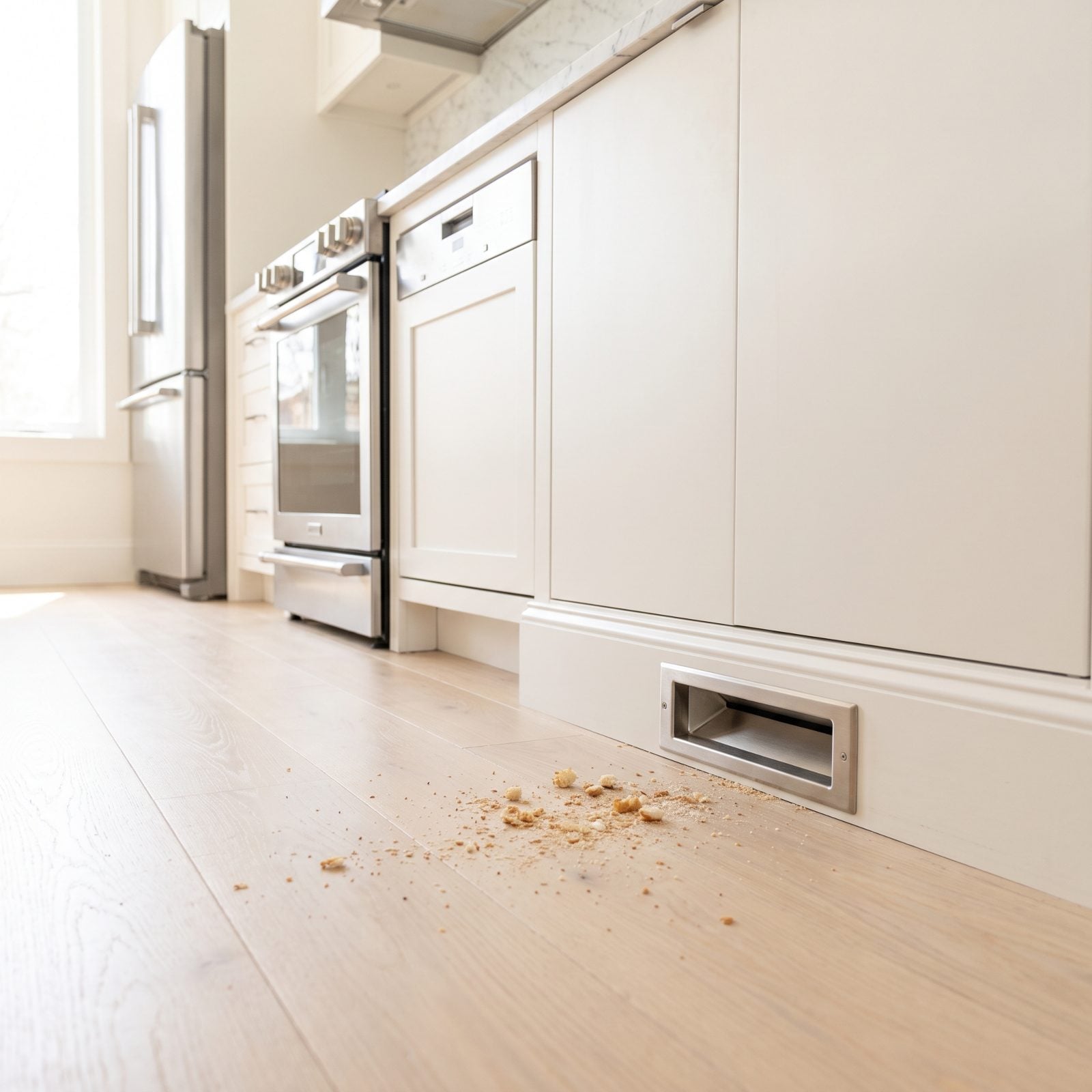 Toe-Kick Vacuum Inlet: Sweep the Crumbs Away