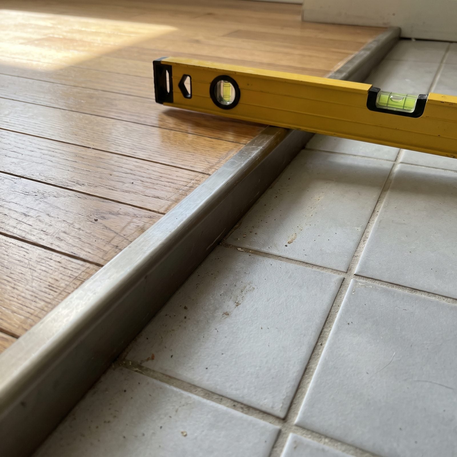 A Transition Strip Concealing a Sudden Floor-Height Change