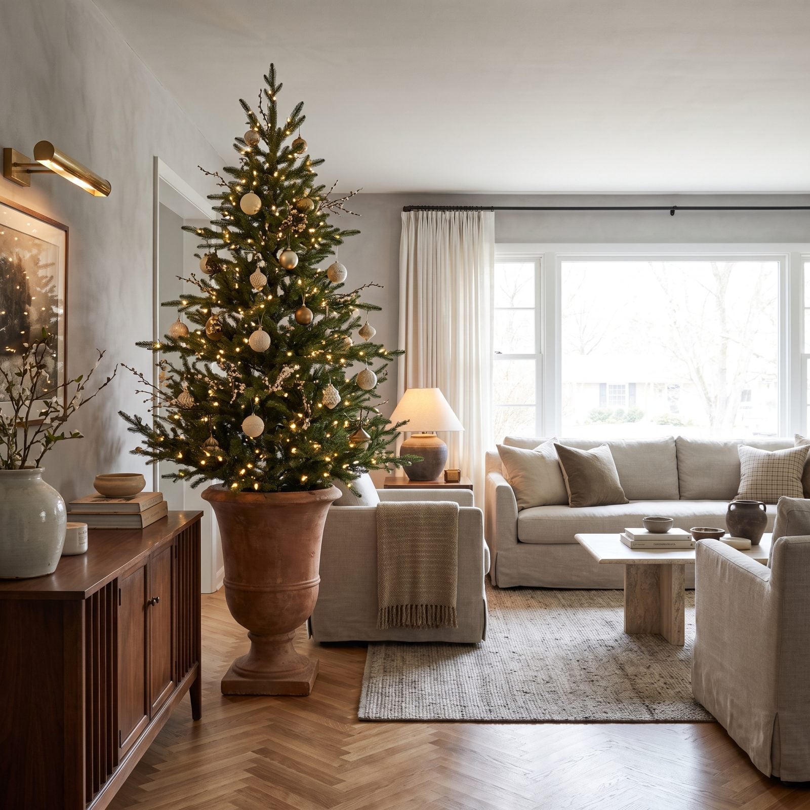The Tree Elevated in a Decorative Planter