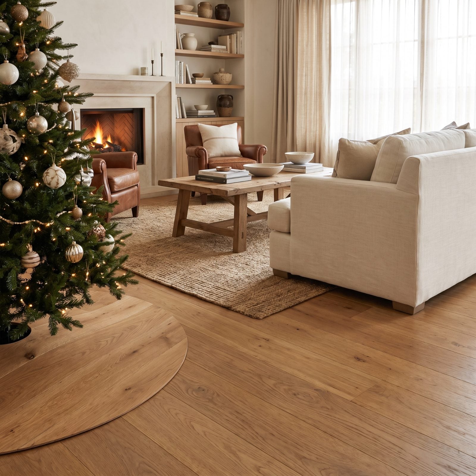 A Tree Skirt That Disappears Into the Floor