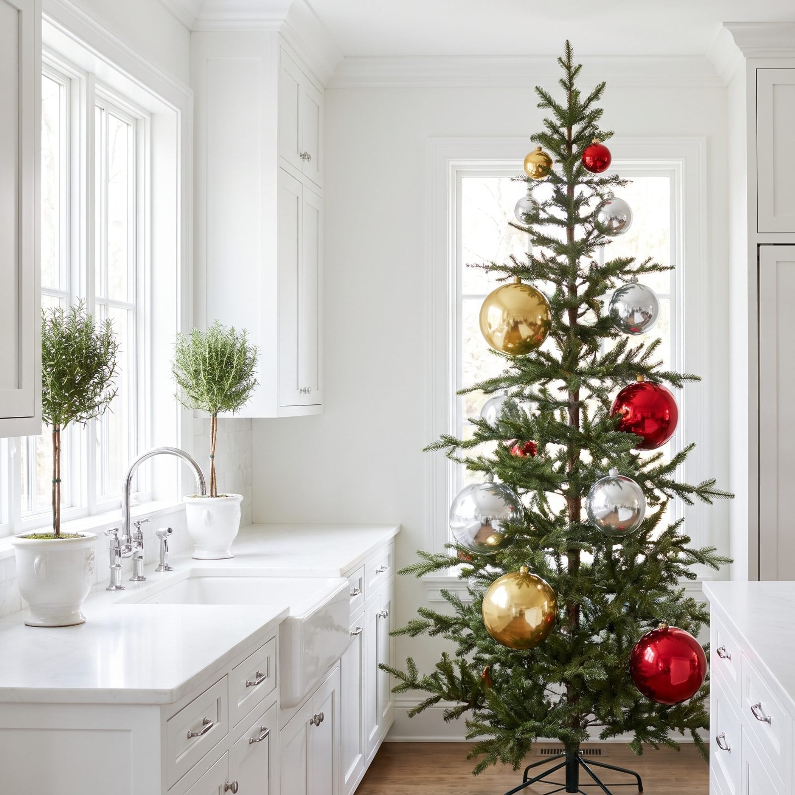 A Tree With Wide Spacing Between Oversized Ornaments
