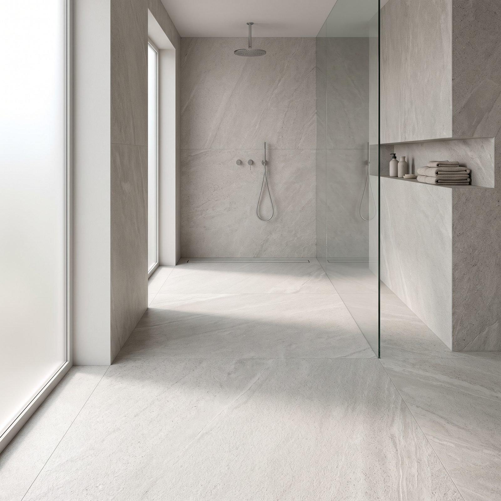 A Truly Curbless Walk-In Shower