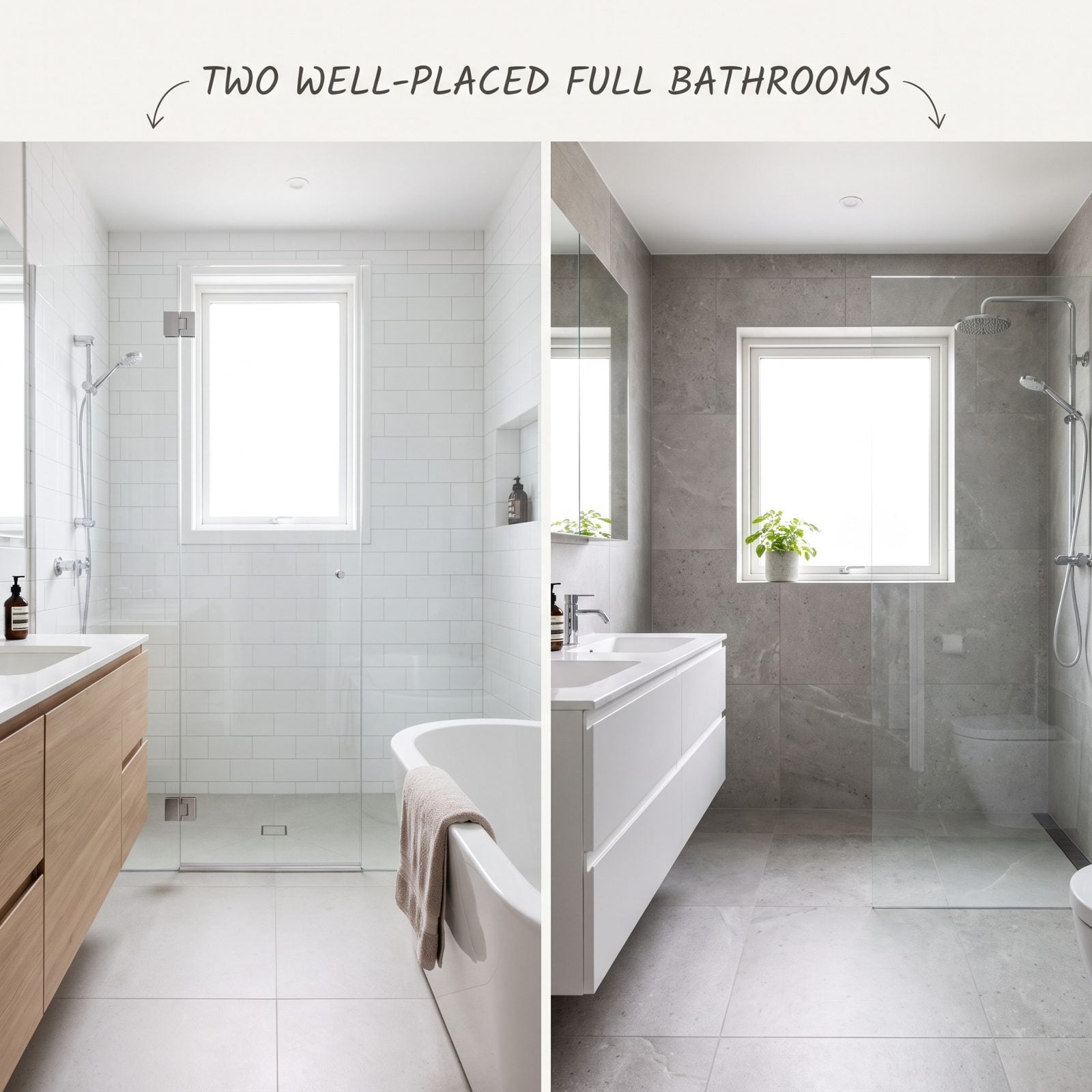Two Well-Placed Full Bathrooms